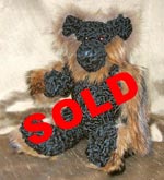 Natural Tanuki and Black Persian Lamb teddy bear.